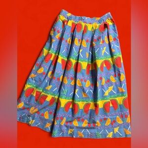 Vintage 1980’s Funky fun watermelon/fruit print skirt. Peter Popovitch